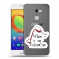 Полупрозрачный дизайнерский пластиковый чехол для Alcatel A3 День Святого Валентина