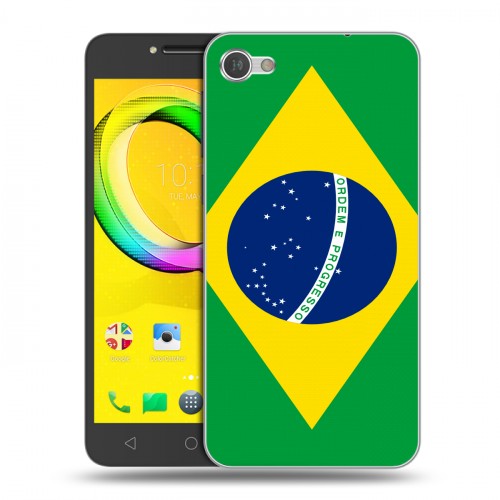 Дизайнерский силиконовый чехол для Alcatel A5 LED Флаг Бразилии