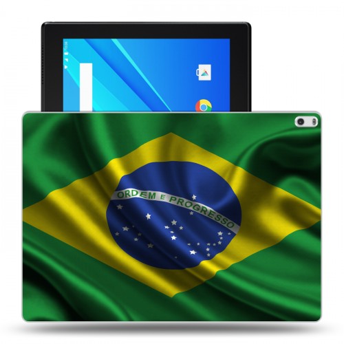 Дизайнерский силиконовый чехол для Lenovo Tab 4 10 Plus флаг Бразилии