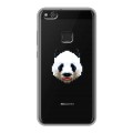Полупрозрачный дизайнерский пластиковый чехол для Huawei P10 Lite Прозрачные панды - смайлики