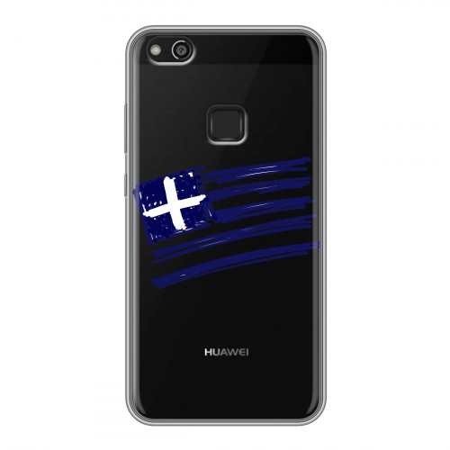 Полупрозрачный дизайнерский пластиковый чехол для Huawei P10 Lite флаг греции