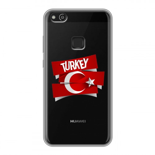 Полупрозрачный дизайнерский пластиковый чехол для Huawei P10 Lite Флаг Турции