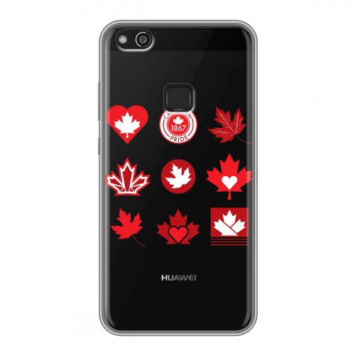 Полупрозрачный дизайнерский пластиковый чехол для Huawei P10 Lite Флаг Канады