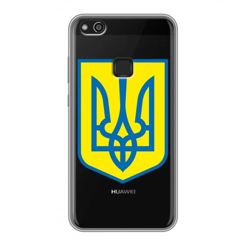 Полупрозрачный дизайнерский силиконовый чехол для Huawei P10 Lite Флаг Украины