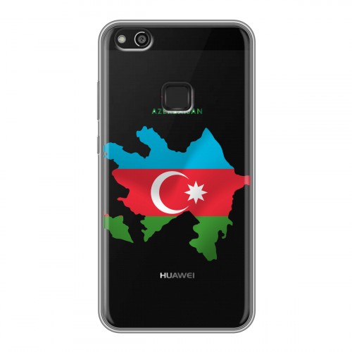 Полупрозрачный дизайнерский пластиковый чехол для Huawei P10 Lite Флаг Азербайджана