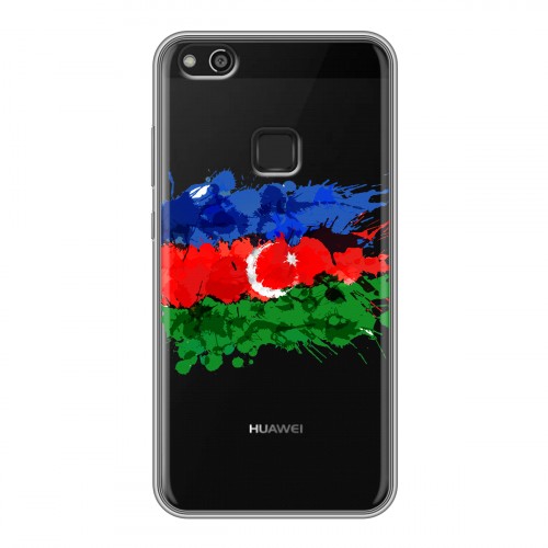 Полупрозрачный дизайнерский силиконовый чехол для Huawei P10 Lite Флаг Азербайджана