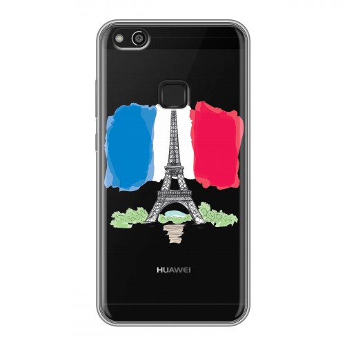 Полупрозрачный дизайнерский силиконовый чехол для Huawei P10 Lite Флаг Франции