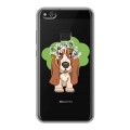 Полупрозрачный дизайнерский силиконовый чехол для Huawei P10 Lite Прозрачные собаки
