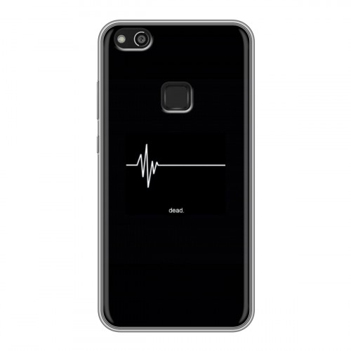 Дизайнерский силиконовый чехол для Huawei P10 Lite Черно и кратко