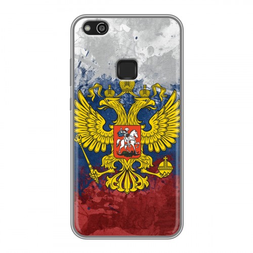Дизайнерский силиконовый чехол для Huawei P10 Lite Российский флаг и герб