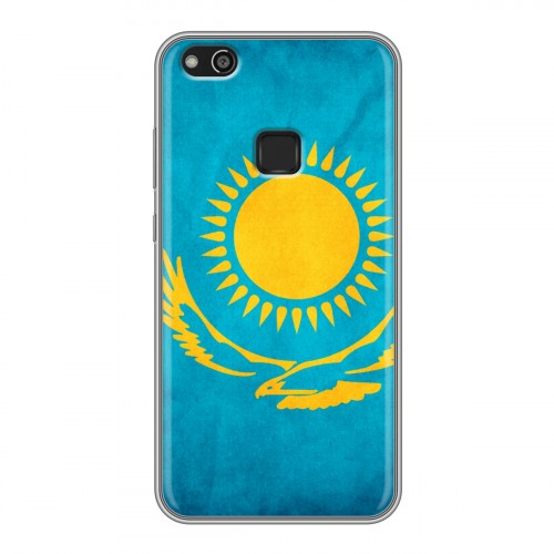 Дизайнерский пластиковый чехол для Huawei P10 Lite Флаг Казахстана
