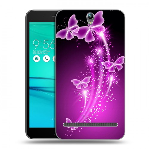 Дизайнерский пластиковый чехол для ASUS ZenFone Go ZB690KG Бабочки фиолетовые