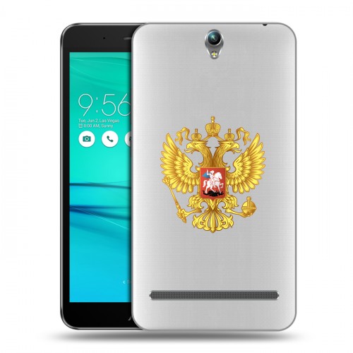 Полупрозрачный дизайнерский пластиковый чехол для ASUS ZenFone Go ZB690KG Российский флаг
