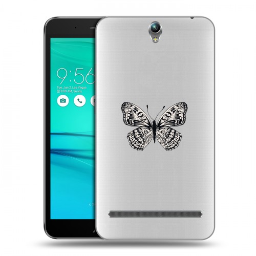 Полупрозрачный дизайнерский пластиковый чехол для ASUS ZenFone Go ZB690KG прозрачные Бабочки 
