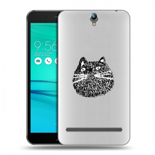 Полупрозрачный дизайнерский пластиковый чехол для ASUS ZenFone Go ZB690KG Прозрачные кошки