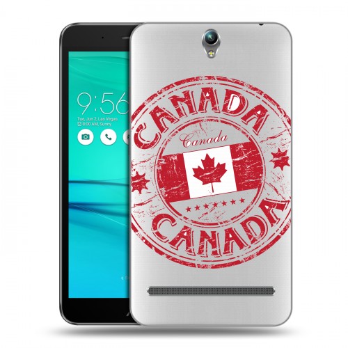Полупрозрачный дизайнерский пластиковый чехол для ASUS ZenFone Go ZB690KG Флаг Канады