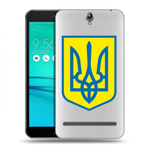 Полупрозрачный дизайнерский пластиковый чехол для ASUS ZenFone Go ZB690KG Флаг Украины