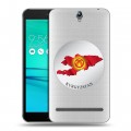 Полупрозрачный дизайнерский пластиковый чехол для ASUS ZenFone Go ZB690KG флаг Киргизии