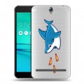 Полупрозрачный дизайнерский пластиковый чехол для ASUS ZenFone Go ZB690KG Прозрачные акулы