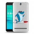 Полупрозрачный дизайнерский пластиковый чехол для ASUS ZenFone Go ZB690KG Прозрачные акулы