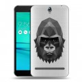 Полупрозрачный дизайнерский пластиковый чехол для ASUS ZenFone Go ZB690KG Прозрачные обезьяны