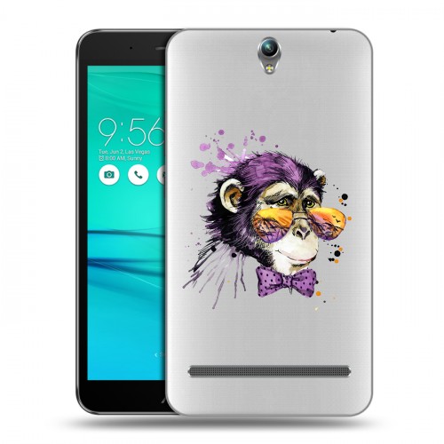 Полупрозрачный дизайнерский пластиковый чехол для ASUS ZenFone Go ZB690KG Прозрачные обезьяны