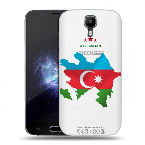 Полупрозрачный дизайнерский пластиковый чехол для Doogee X9 Pro Флаг Азербайджана