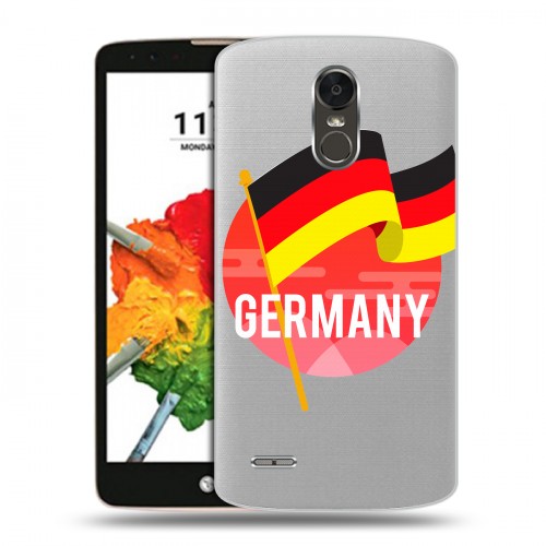 Полупрозрачный дизайнерский пластиковый чехол для LG Stylus 3 Флаг Германии
