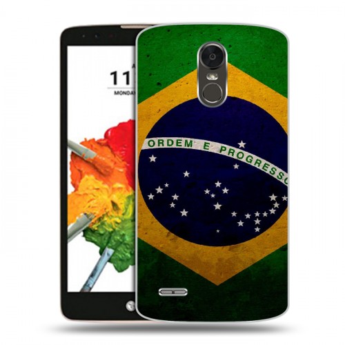 Дизайнерский пластиковый чехол для LG Stylus 3 Флаг Бразилии
