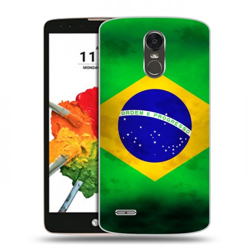 Дизайнерский пластиковый чехол для LG Stylus 3 Флаг Бразилии