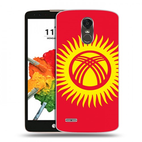 Дизайнерский пластиковый чехол для LG Stylus 3 Флаг Киргизии