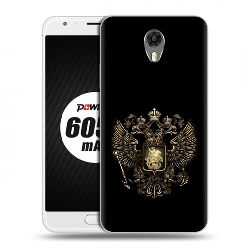 Дизайнерский пластиковый чехол для Ulefone Power 2 герб России золотой