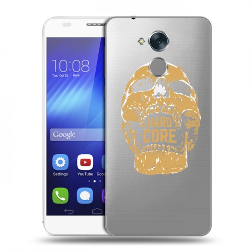 Полупрозрачный дизайнерский пластиковый чехол для Huawei Honor 6C прозрачные черепа