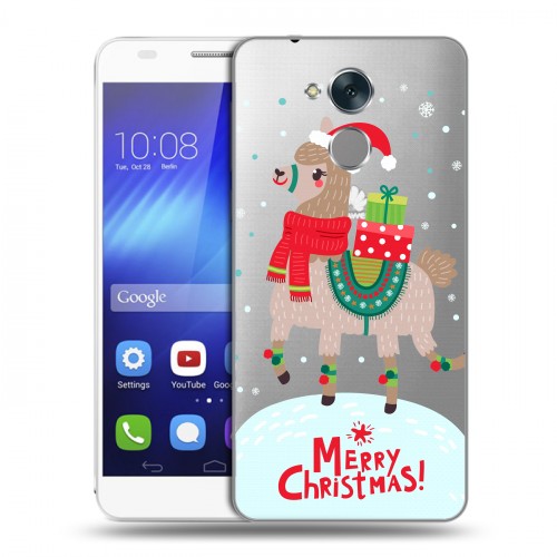 Полупрозрачный дизайнерский пластиковый чехол для Huawei Honor 6C Новый год