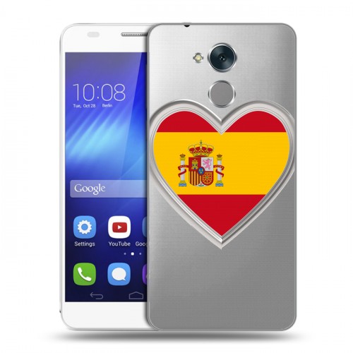 Полупрозрачный дизайнерский пластиковый чехол для Huawei Honor 6C флаг Испании