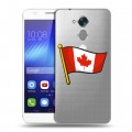 Полупрозрачный дизайнерский пластиковый чехол для Huawei Honor 6C Флаг Канады