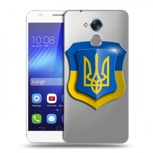 Полупрозрачный дизайнерский пластиковый чехол для Huawei Honor 6C Флаг Украины