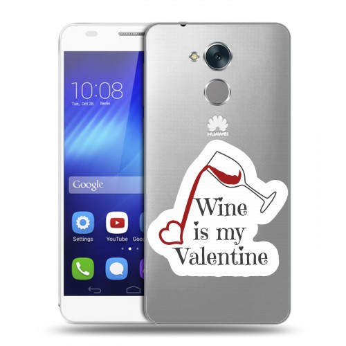 Полупрозрачный дизайнерский пластиковый чехол для Huawei Honor 6C День Святого Валентина