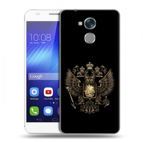 Дизайнерский пластиковый чехол для Huawei Honor 6C герб России золотой