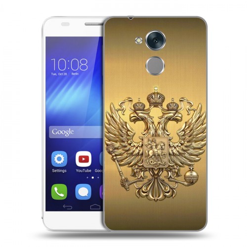 Дизайнерский пластиковый чехол для Huawei Honor 6C Флаг и герб России