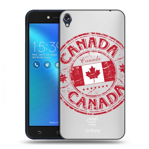 Полупрозрачный дизайнерский пластиковый чехол для Asus ZenFone Live Флаг Канады