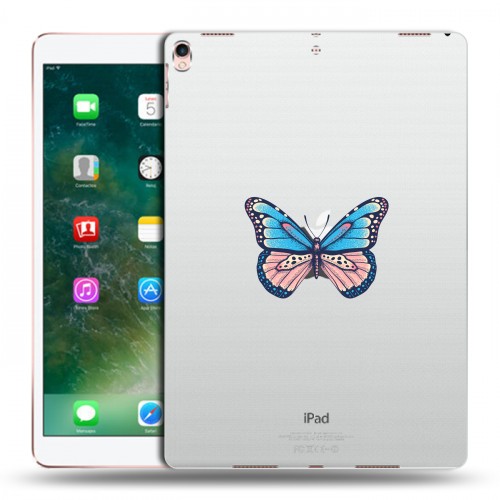 Полупрозрачный дизайнерский пластиковый чехол для Ipad Pro 10.5 прозрачные Бабочки 
