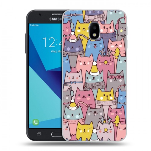 Дизайнерский пластиковый чехол для Samsung Galaxy J3 (2017) Коты
