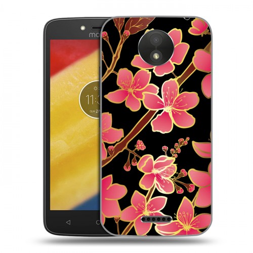 Дизайнерский пластиковый чехол для Motorola Moto C Plus Люксовые цветы