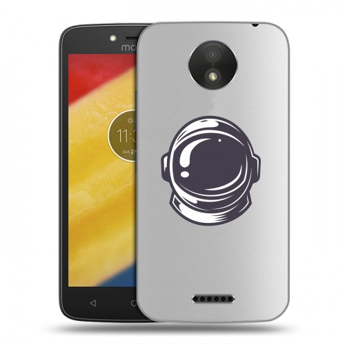 Полупрозрачный дизайнерский пластиковый чехол для Motorola Moto C Plus Прозрачный космос
