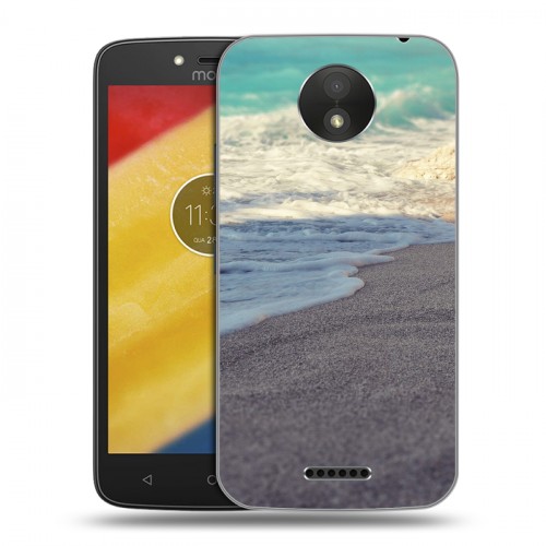 Дизайнерский пластиковый чехол для Motorola Moto C Plus пляж