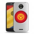 Полупрозрачный дизайнерский пластиковый чехол для Motorola Moto C Plus флаг Киргизии
