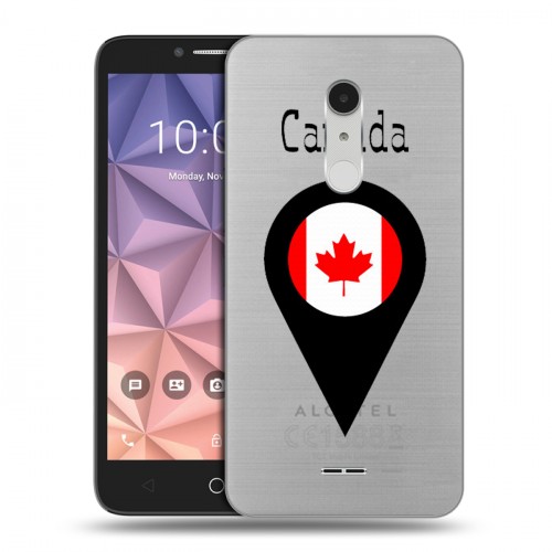 Полупрозрачный дизайнерский пластиковый чехол для Alcatel A3 XL Флаг Канады