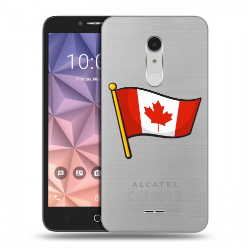 Полупрозрачный дизайнерский пластиковый чехол для Alcatel A3 XL Флаг Канады