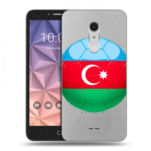 Полупрозрачный дизайнерский пластиковый чехол для Alcatel A3 XL Флаг Азербайджана